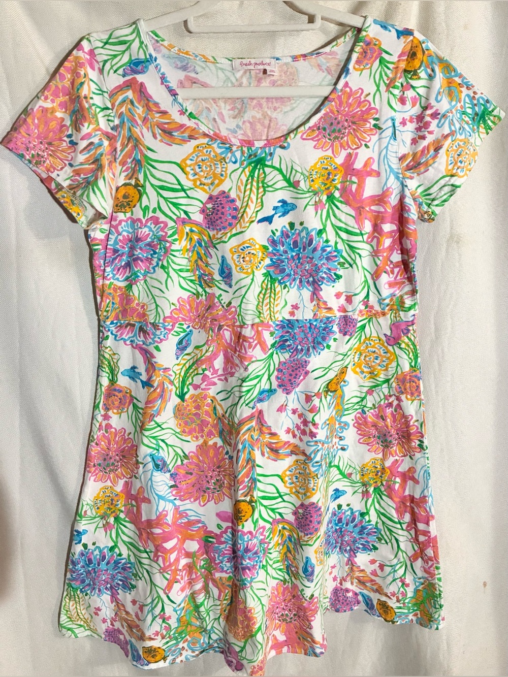 Fresh Produce Allover Floral Print Dress Sz Sm Made USA Comfy Summer Party